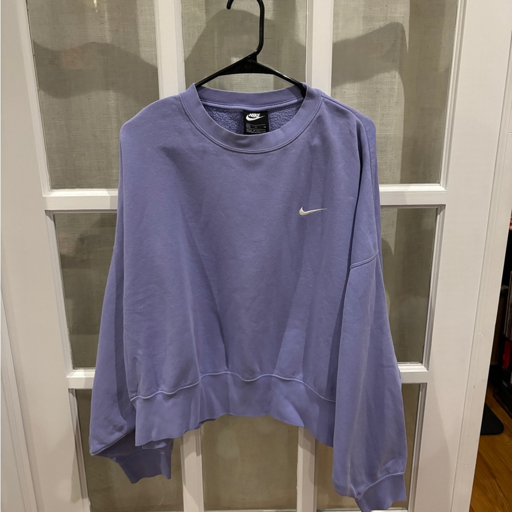 Nike Women's Purple Crew Sweatshirt with Embroidered Swoosh